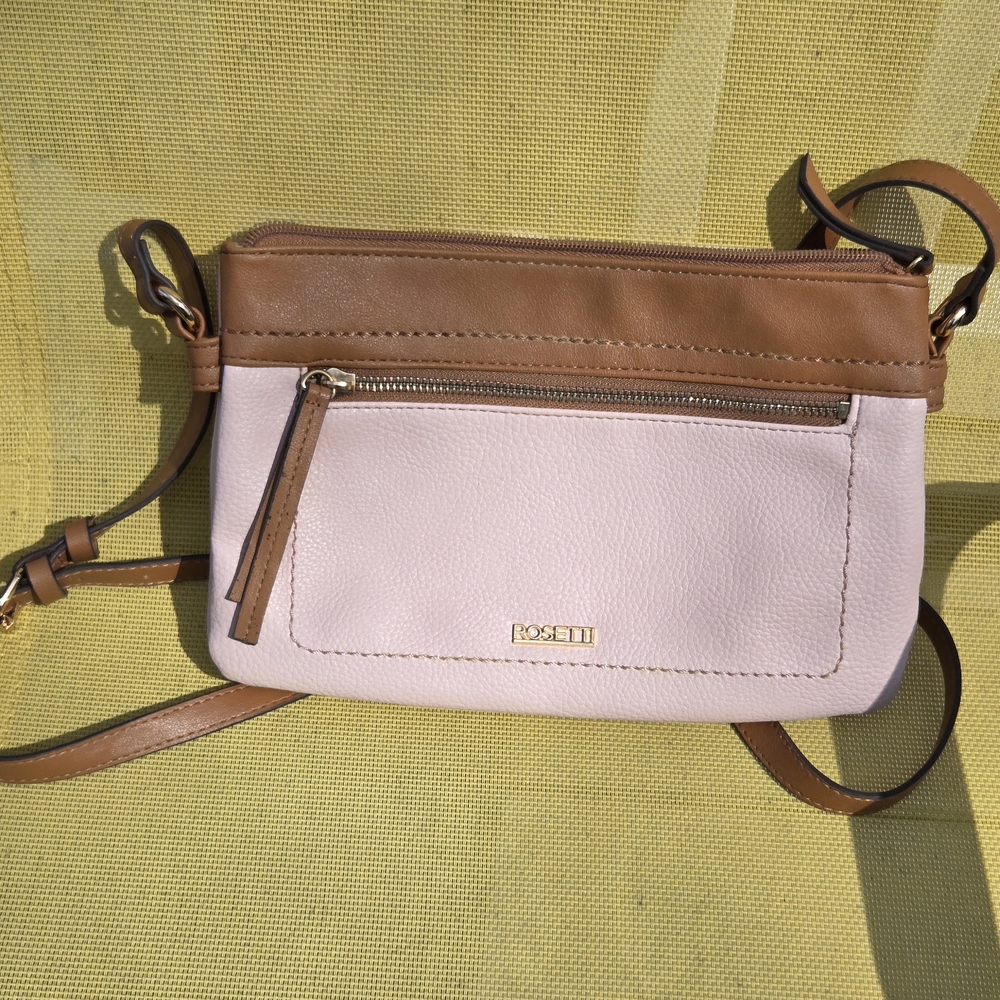 Rosetti Pink and Tan Crossbody Bag